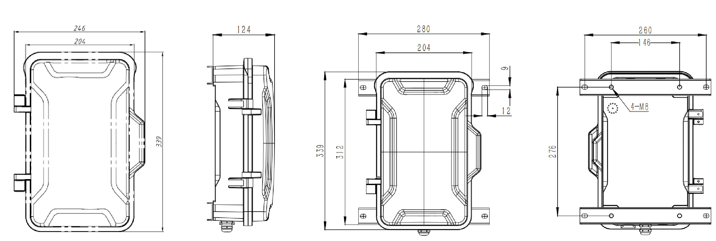JR101-FK-HB-AL Dimensions