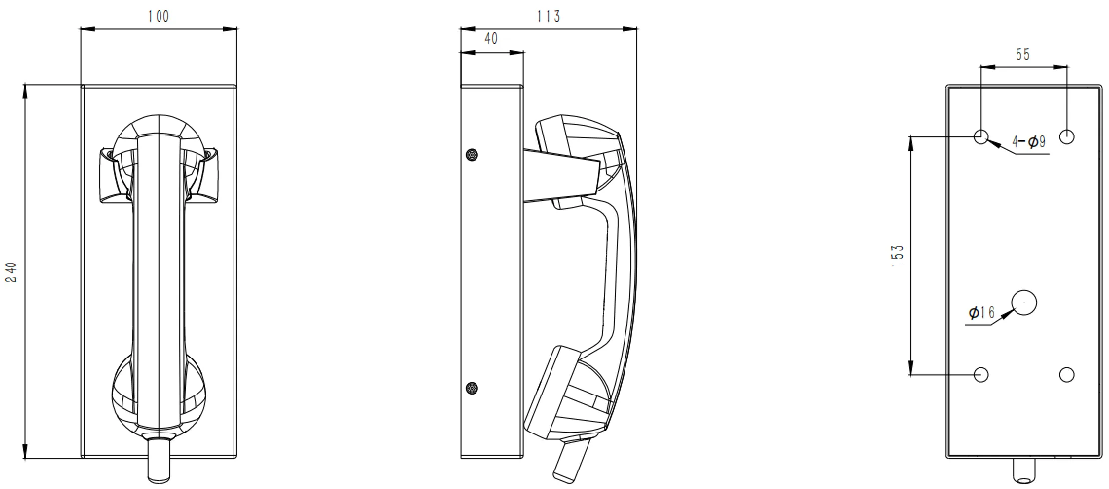 JR202-CB-SIP Dimensions
