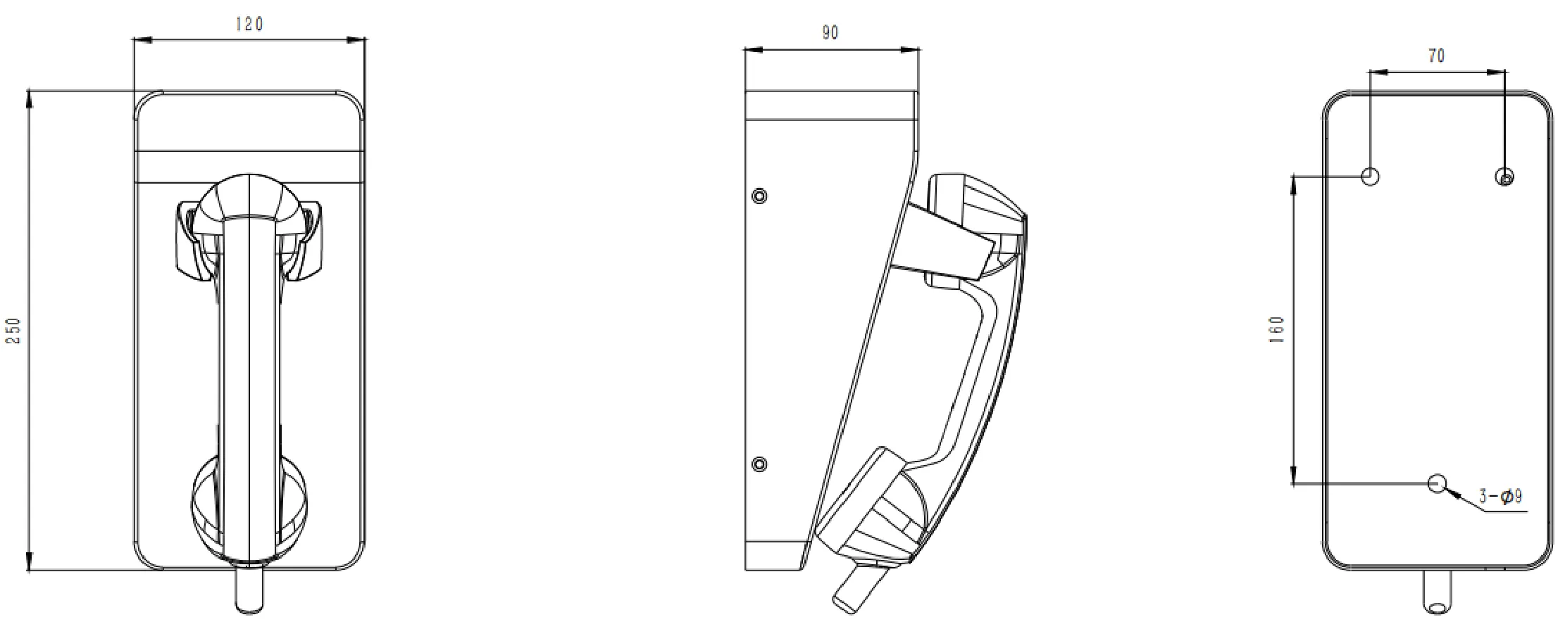 JR211-1B-4G Dimensions