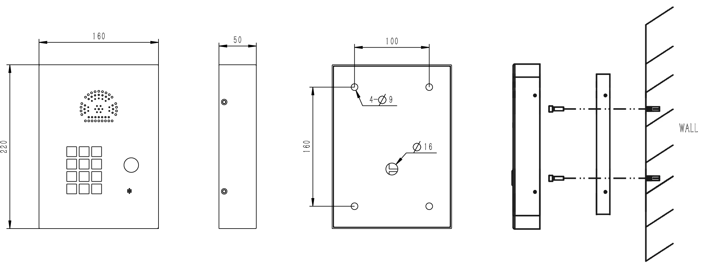 JR308-FK-OW-4G Dimensions