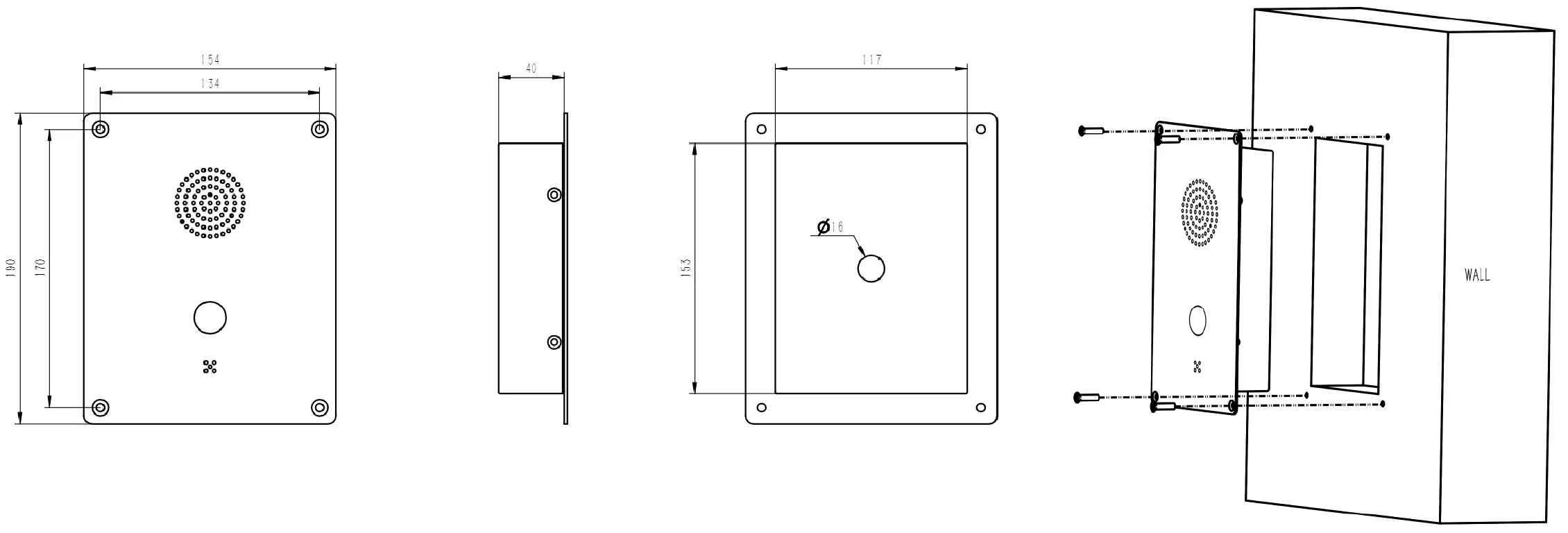 JR314-SC-4G Dimensions