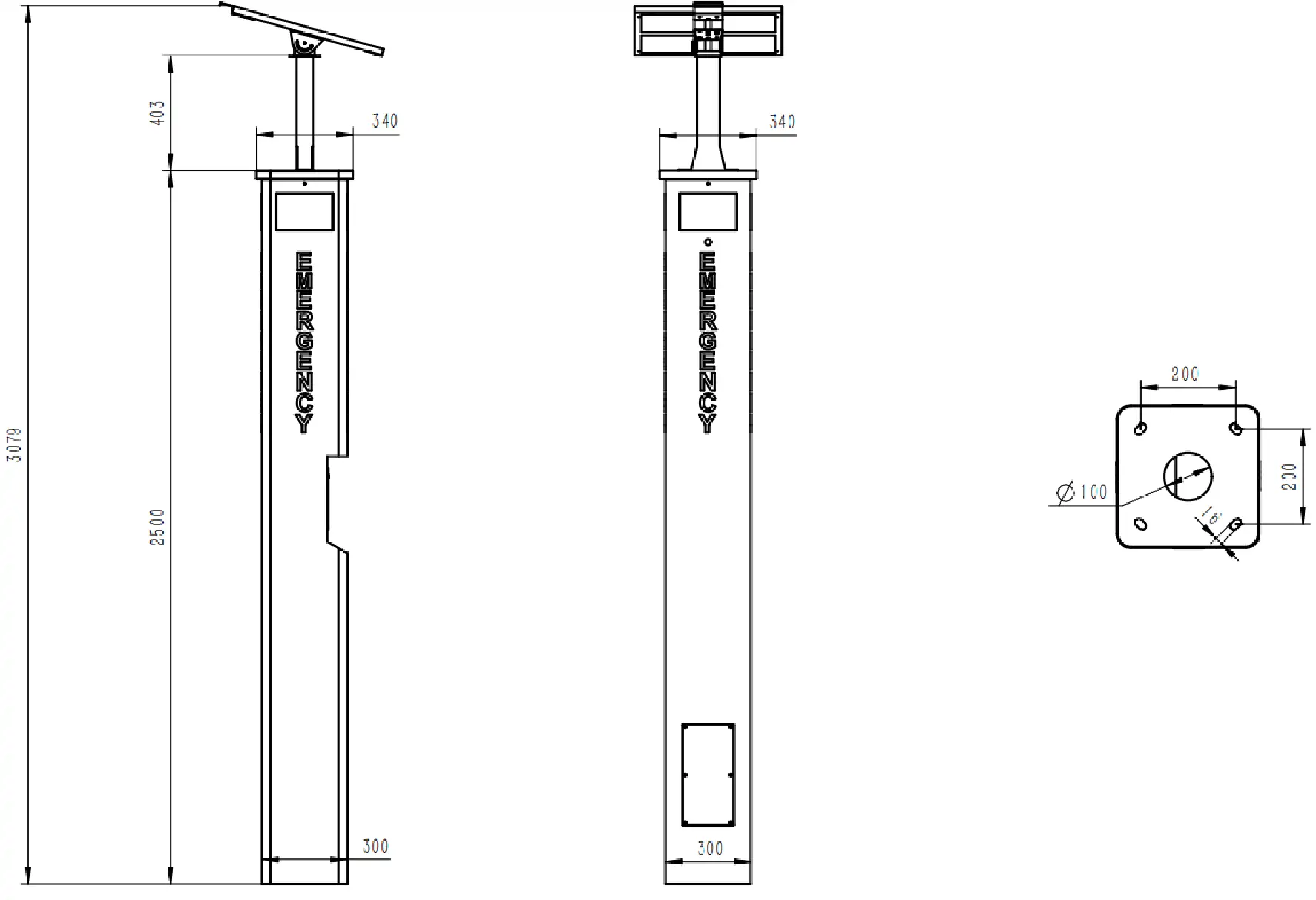 JR321-SC-SP Dimensions