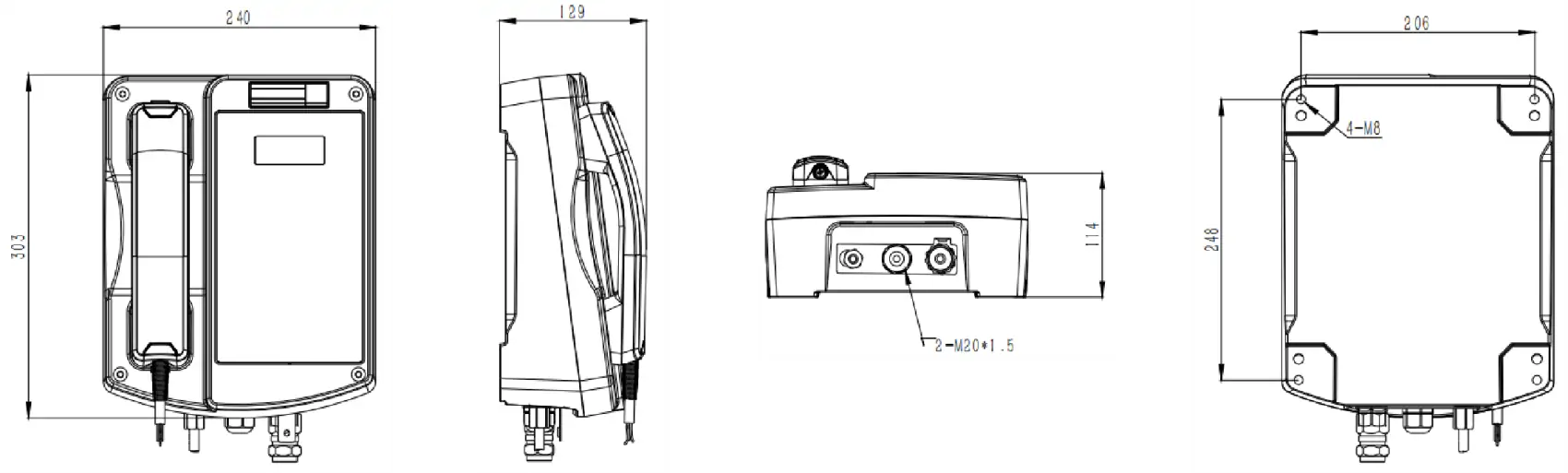 JREX106-CB-LCD-AL Dimensions
