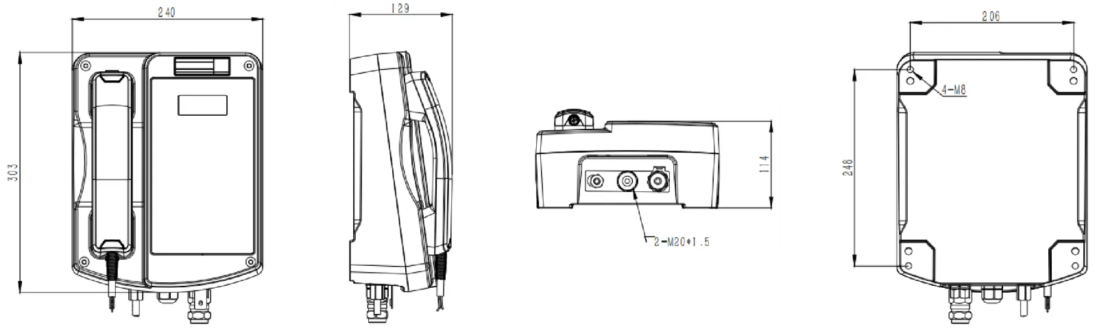 JREX106-CB-LCD-SIP Dimensions